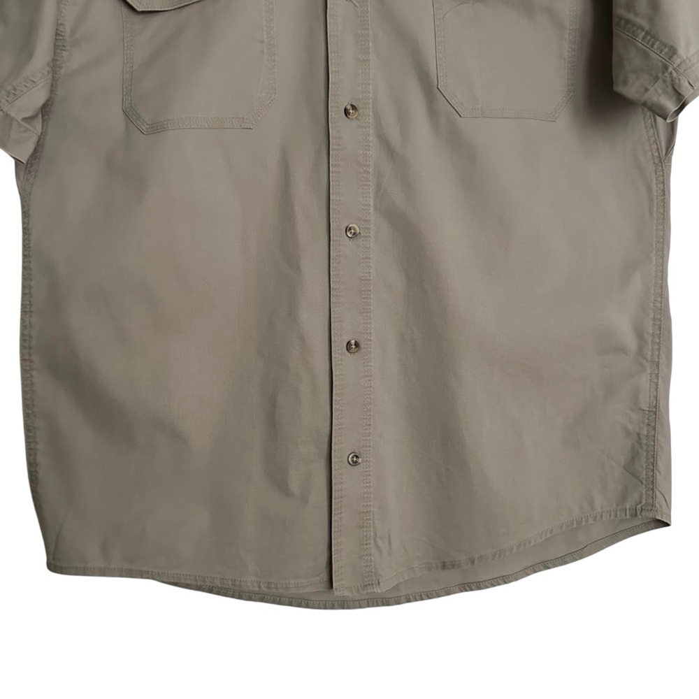 NOBLE Outfitters Men’s Short Sleeve Utility Work‎ Shirt 100% Cotton Khaki Large - Picture 5 of 11